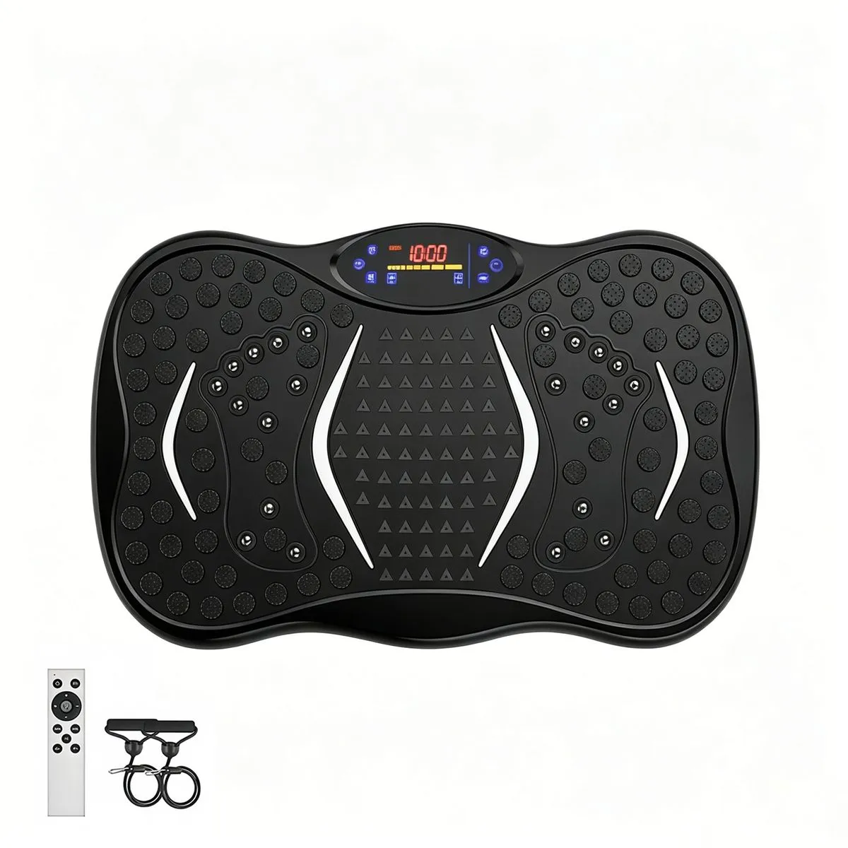 Vibration Plate With 99 Levels, Bluetooth & Resistance Bands - Black