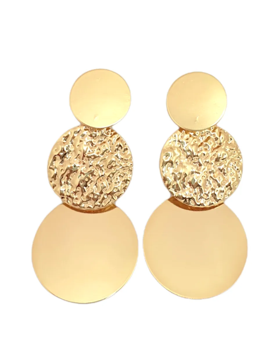 Earrings, Dangle Round Textured, Jewellery
