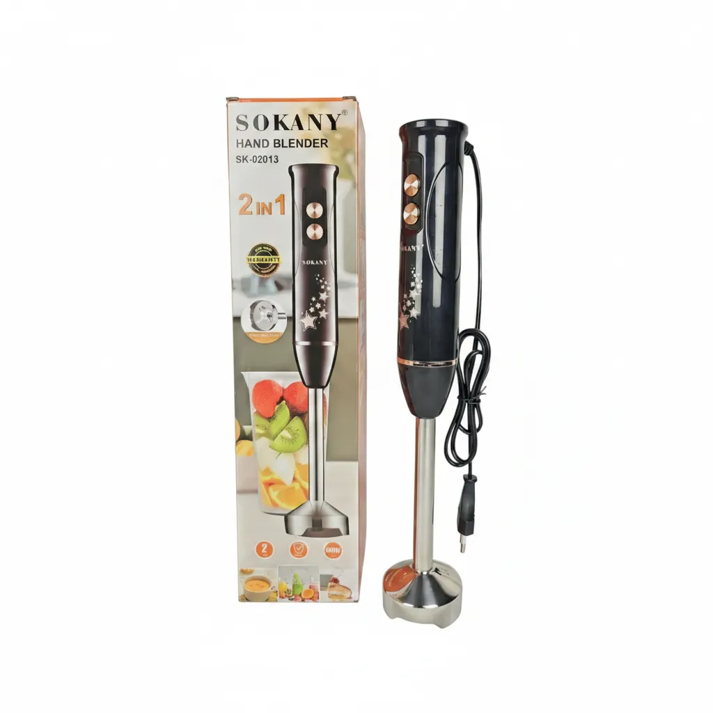 Sokany 2 In 1 Hand Blender with Jar, 600W Stainless Steel Design