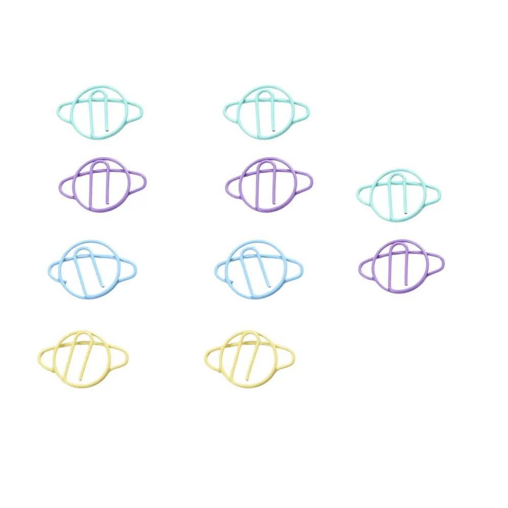 10 Piece - Pastel Planet Spiral Paper Clips - Multicolor