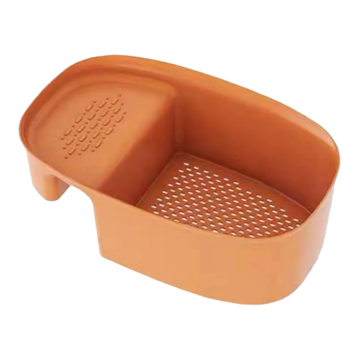 Multifunctional Saddle-Shaped Sink Corner Strainer Sink Organizer Basket - Orange