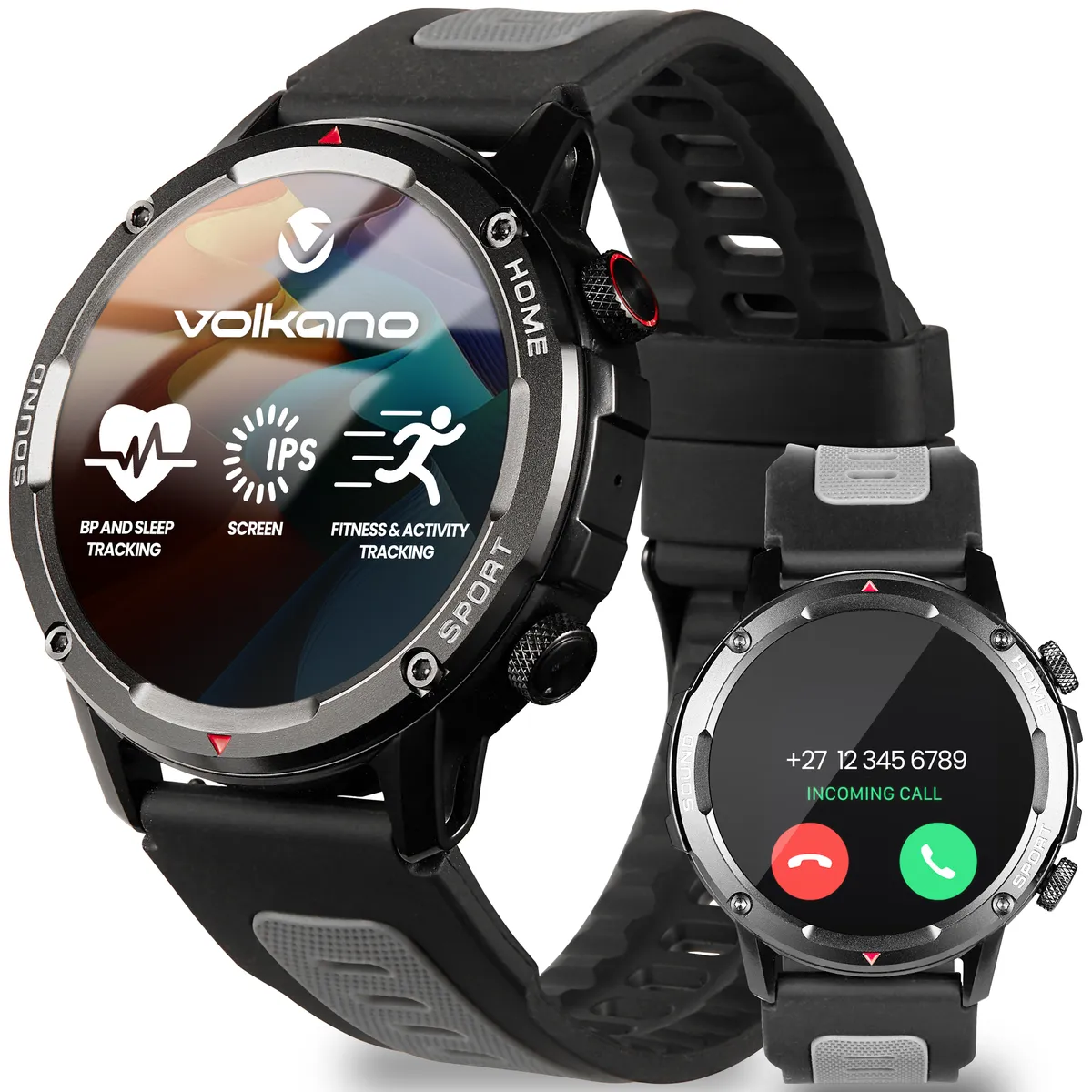 Volkano Power Series Smart Watch for Men | BT Calling | BP & HR Monitor - Black
