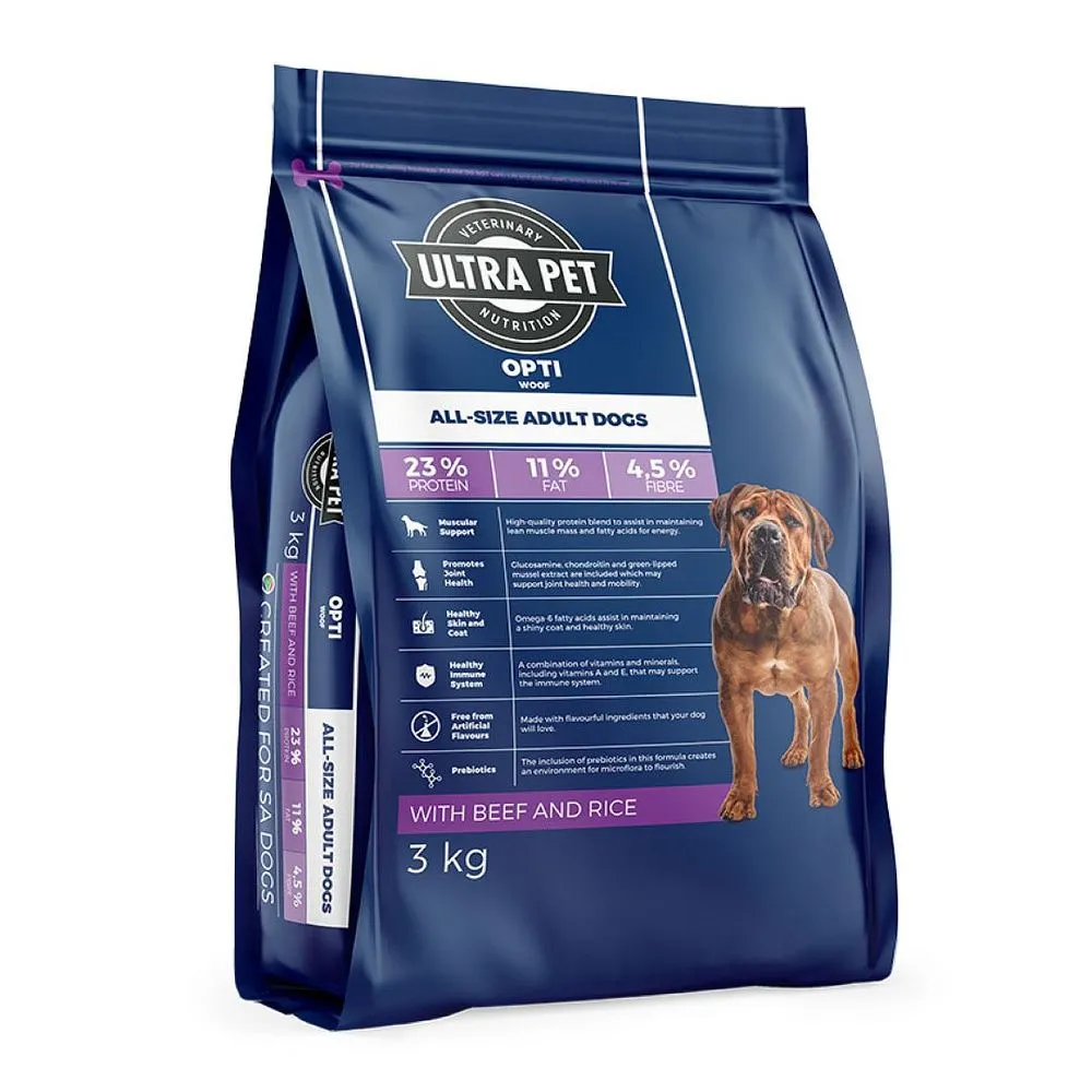 Ultra Pet - Dog Optiwoof All-Size Adult Dog Food With Beef And Rice