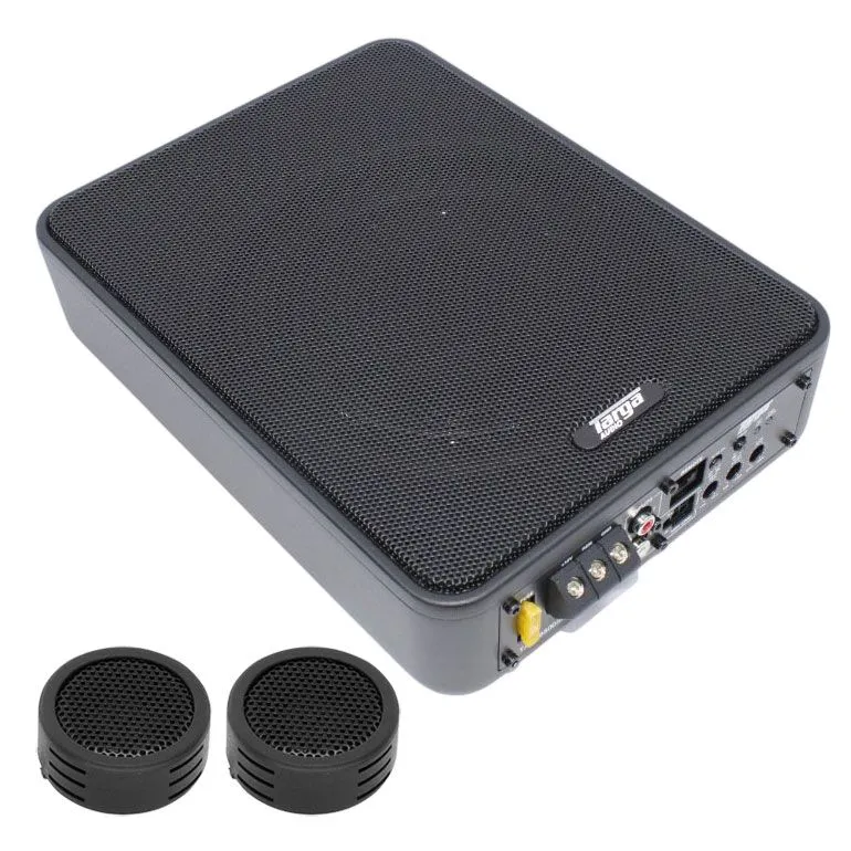 Targa TAW-8500SL 8" Ultra Slim 8500w Active Subwoofer & Evo Tweeters