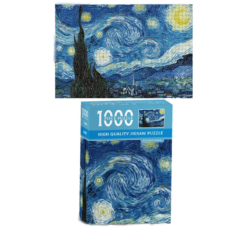 1pcStress-Relieving Van Gogh Starry Night Jigsaw Puzzle - 1000-Piece Set