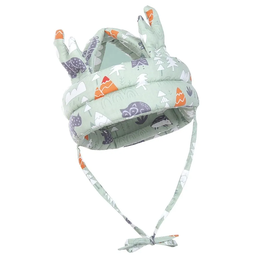 Cute Summer Breathable Adjustable Head Protection - Green
