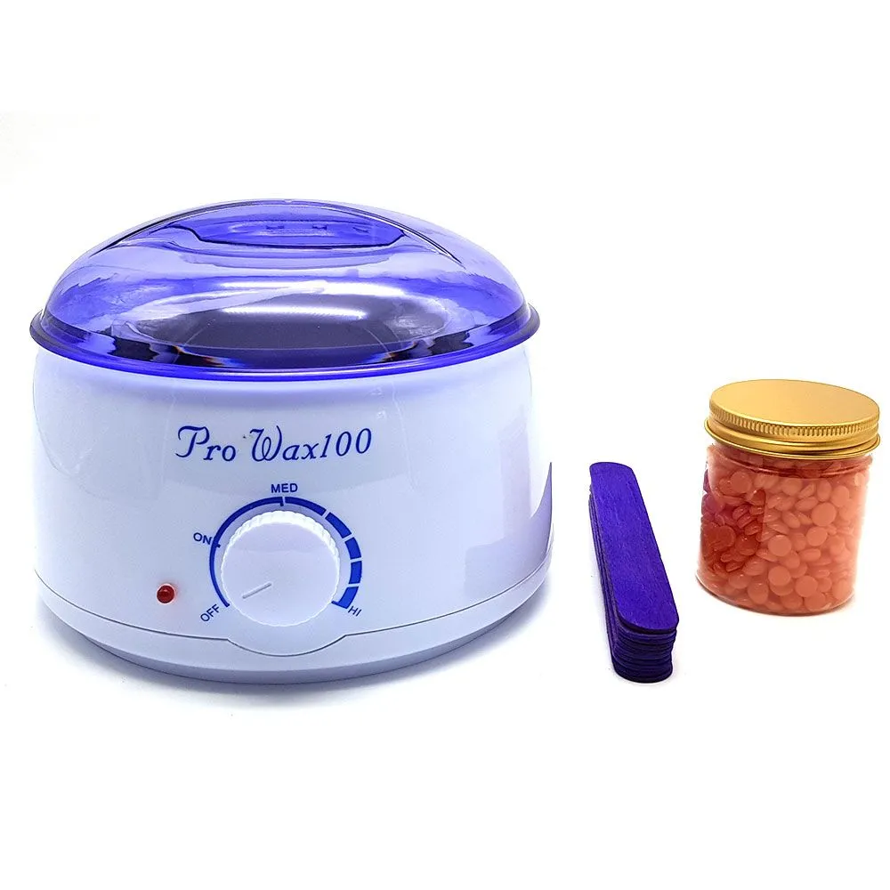 Bufftee Pro Wax 100 Wax Warmer with Wax pellets & Wooden Mixing Sticks