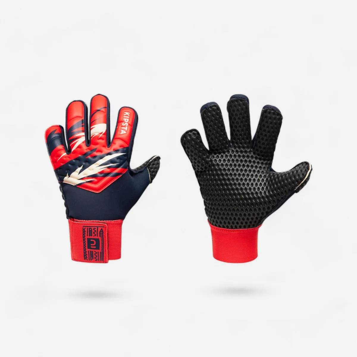 Kipsta Kids' Football Goalkeeper Gloves F100 Superesist - Red & Blue