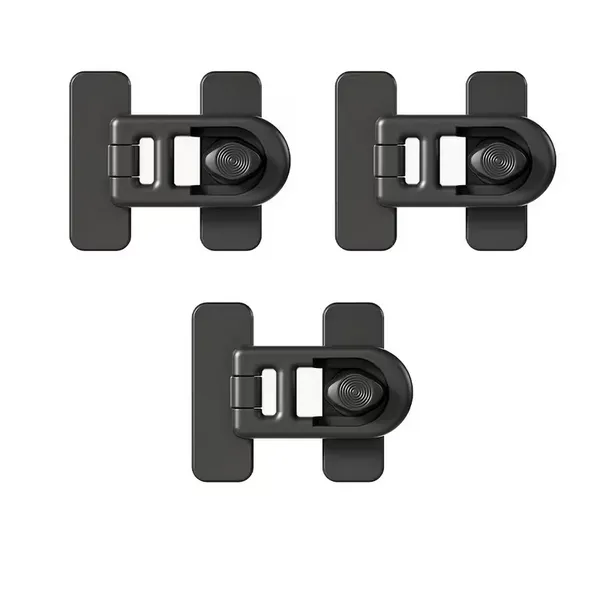 3 pieces Babyproofing Doors Plastic Safety Lock for home - Black
