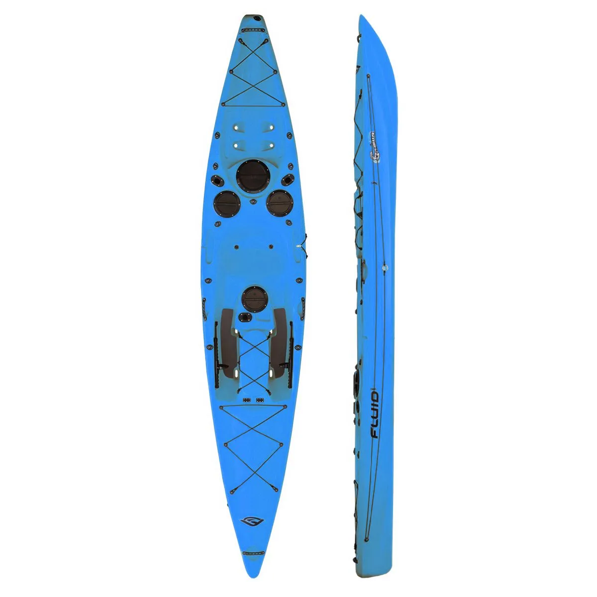 Fluid Kayaks Bamba Fishing Kayak with Rudder - Blue
