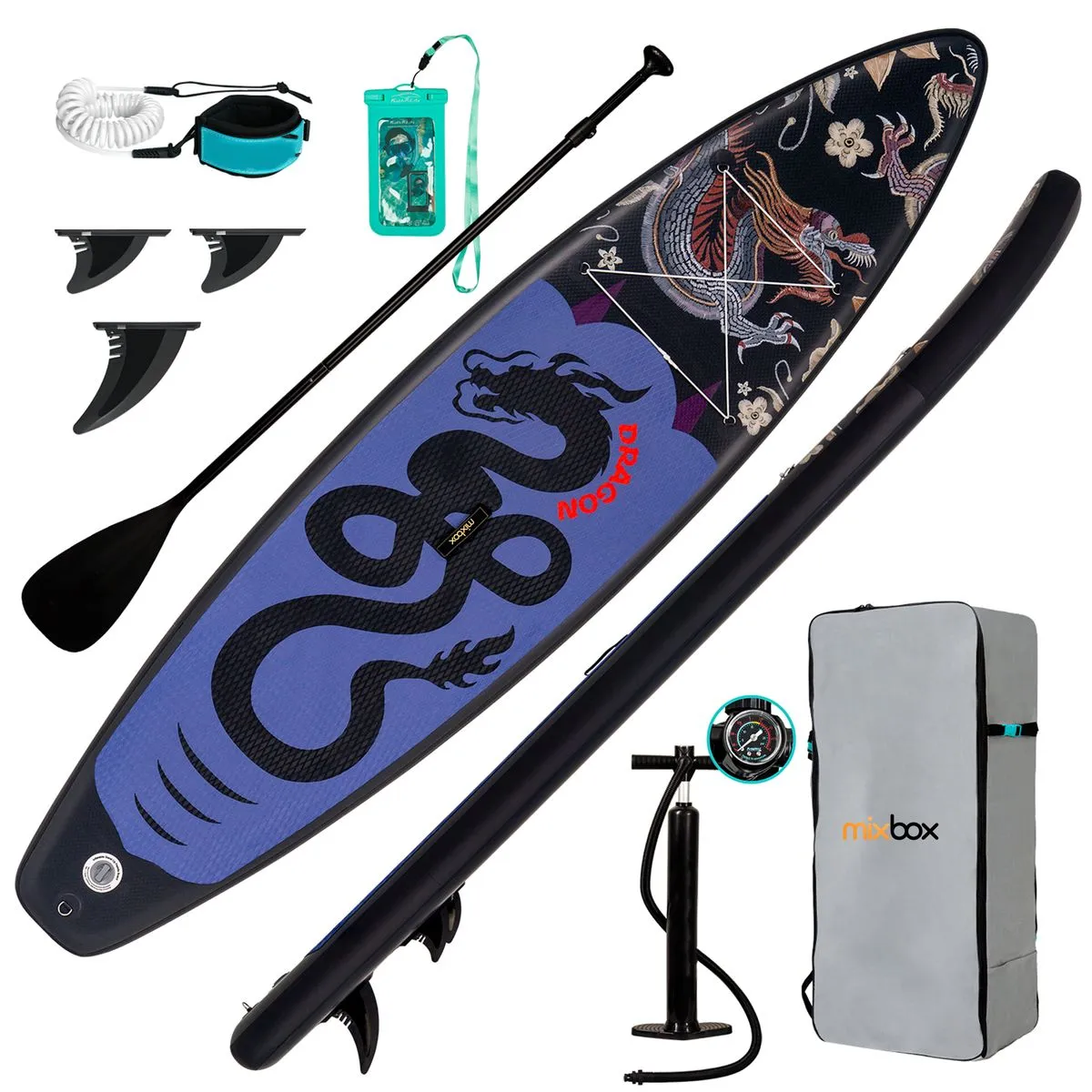 Mix Box Ultra-Light Inflatable Stand Up Paddle Board SUP Kit-335cm,NewModel - Blue