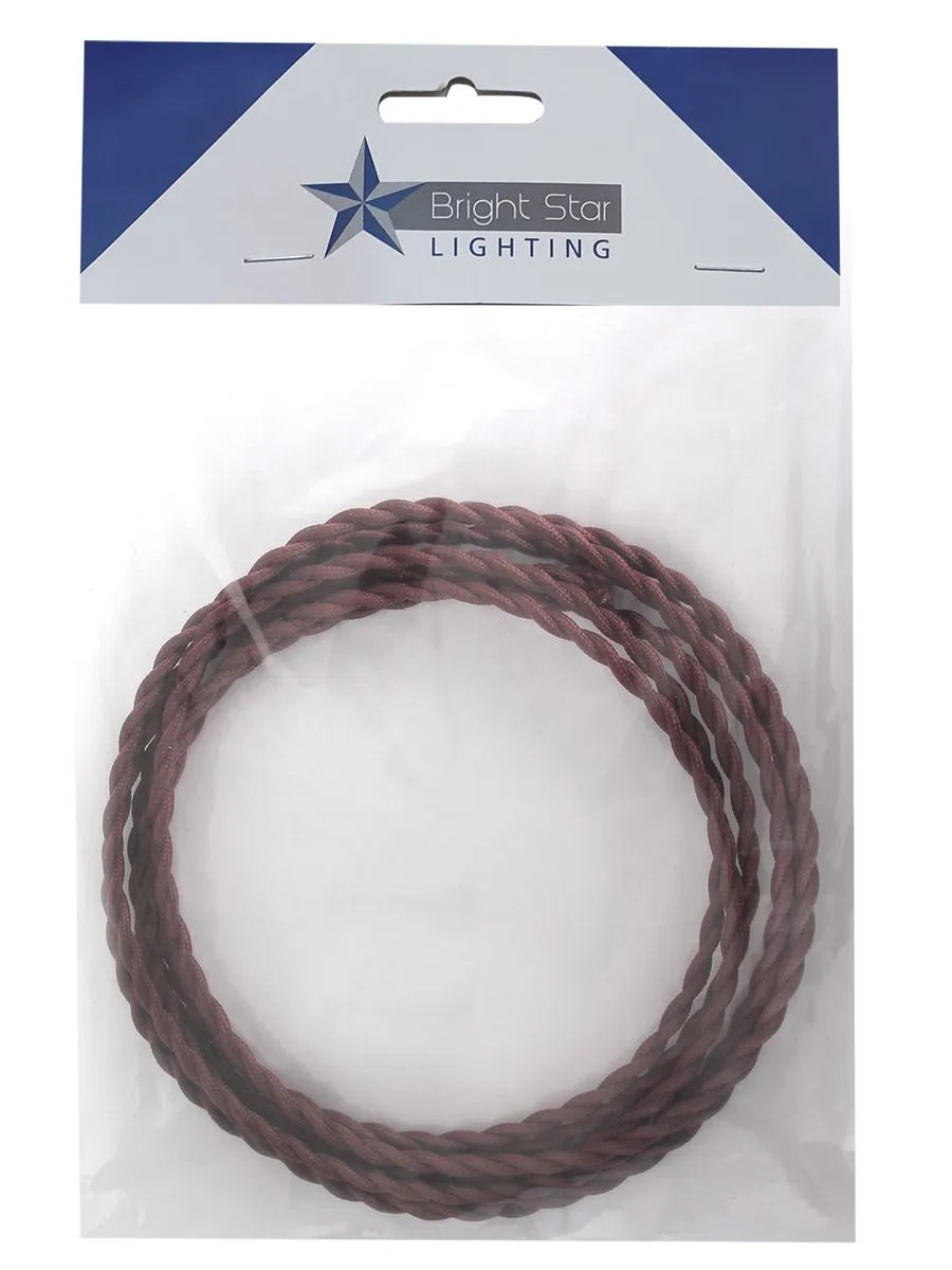 2 Core Twisted Material Cord Wire - 3 Meter - Brown