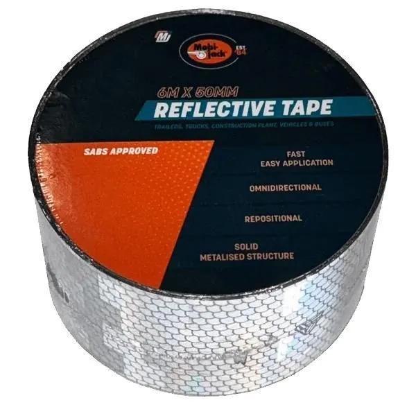 Mobi Jack Tape Reflective 6M White 50Mm