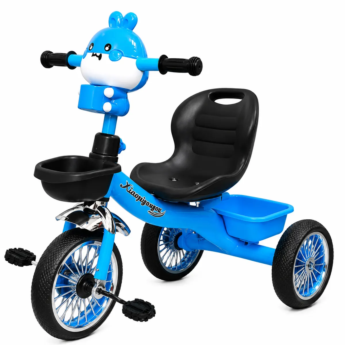 Kids Bunny Tricycle Bike with Storage Basket Toddler Ride On Trike - BLUE