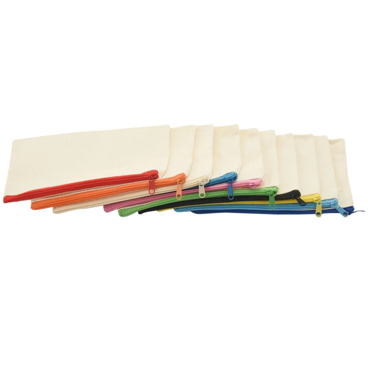 40 Pcs Canvas Zipper Bags Pencil Pouch Makeup Bags Canvas Bag (S)