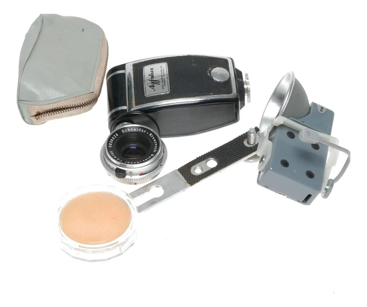 Vintage camera pouch and filter and adapter accessories
