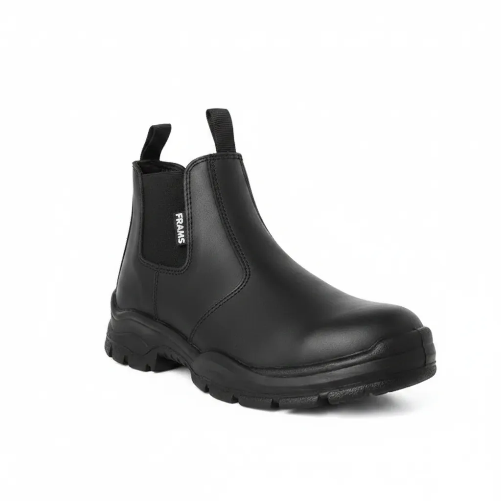 FRAMS Chelsea Black Safety Boots with Composite Toe, Size 7