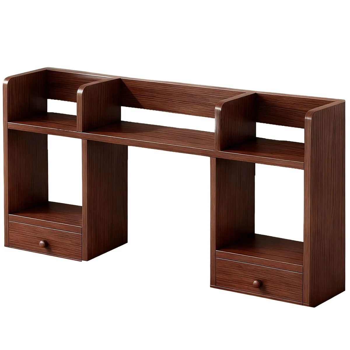 3-Tier Freestanding Bookshelf Books Storage Display Unit Desktop Bookshelf - Brown