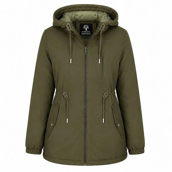Secret Shield Storm Guard Women's Windbreaker Parka Jacket - Green