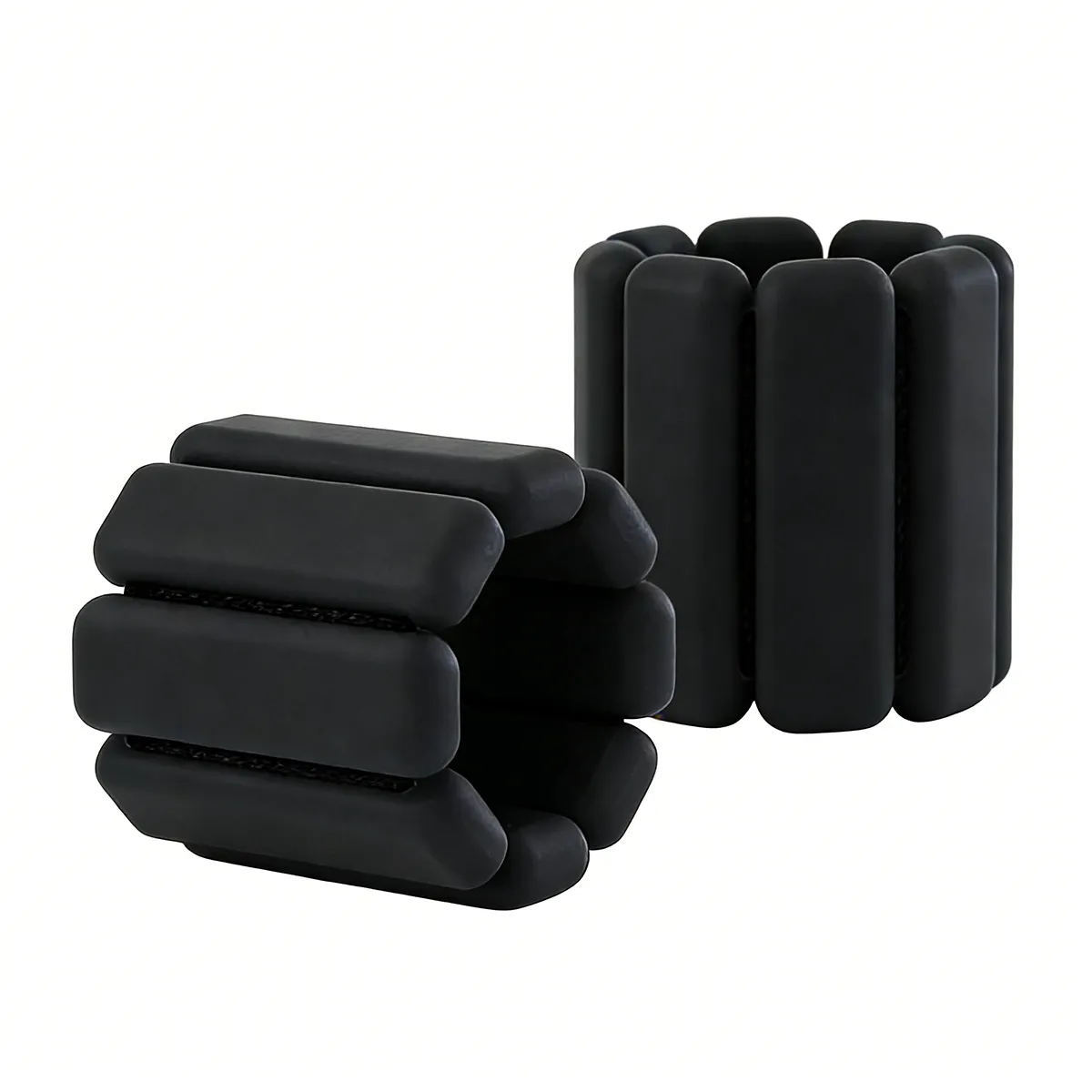 Adjustable Silicone Wrist Ankle Weights Bracelets 1 Pair for Women and Men - Black