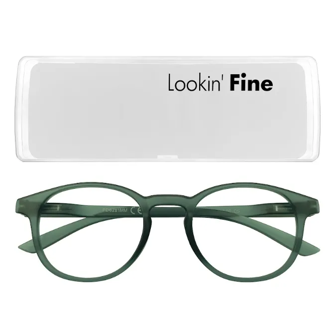Lookin' Fine - Round Green Reading Glasses