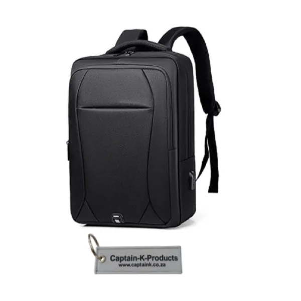 Captain - K - Waterproof Laptop Backpack with USB Charging Port & Keyring