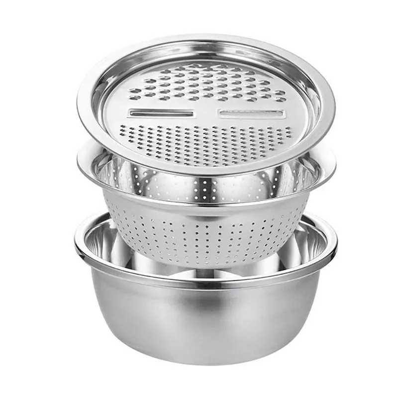 Multifunctional Stainless Steel Basin 3in 1 Set