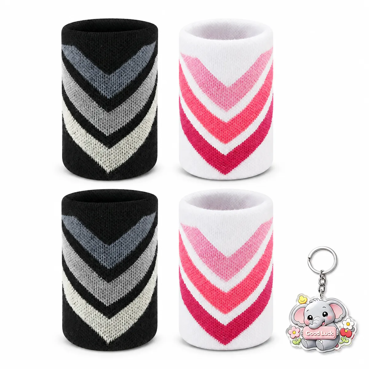 Chevron Sports Wristbands for Cricket & Tennis - 4 Pack