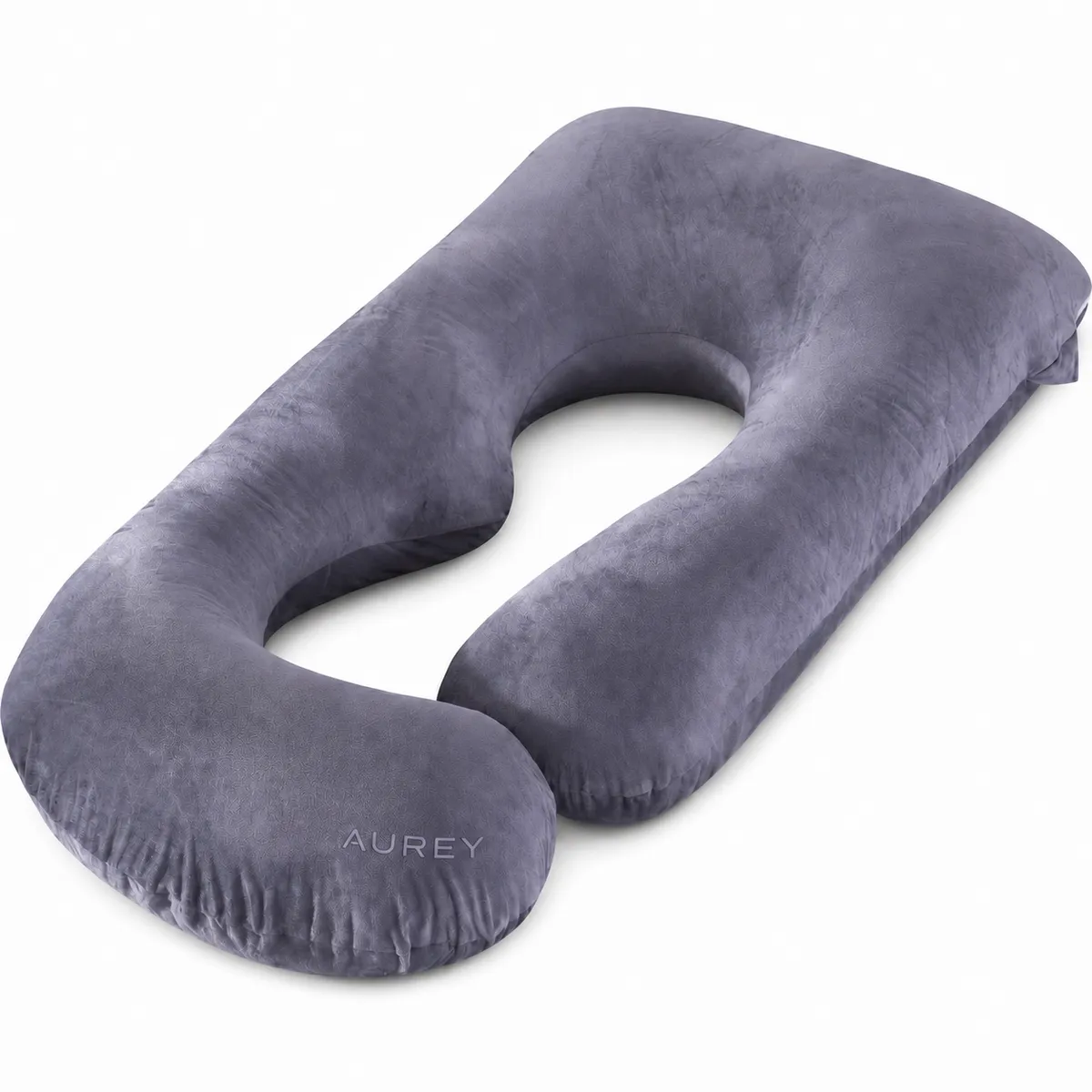 Pregnancy Pillows for Sleeping U-Shaped Full Body Pillow with Velvet Cover - Grey