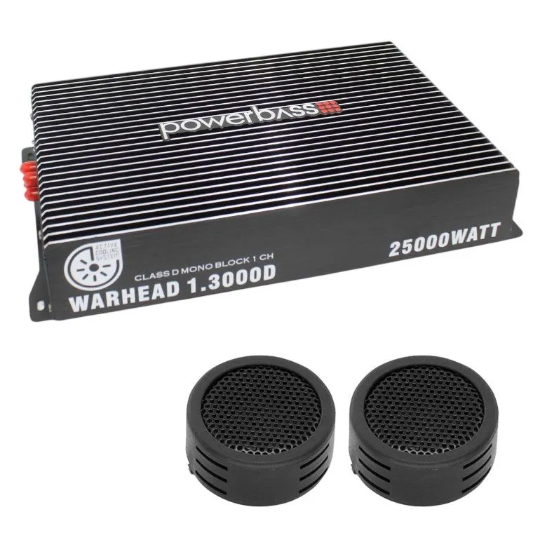 Powerbass - Warhead 1.3000D Monoblock Amplifier & Evo Tweeters - 25000W