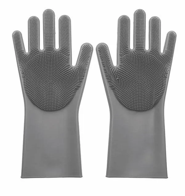 Silicone Pet Grooming And Dishwashing Gloves