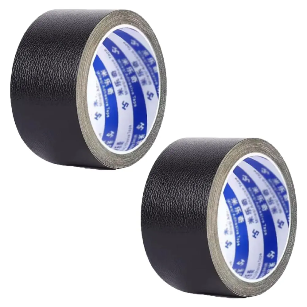Tool DIY Self Adhesive Leather Damage Repair Tape Roll Set of 2 (5cm x 20m) - Black