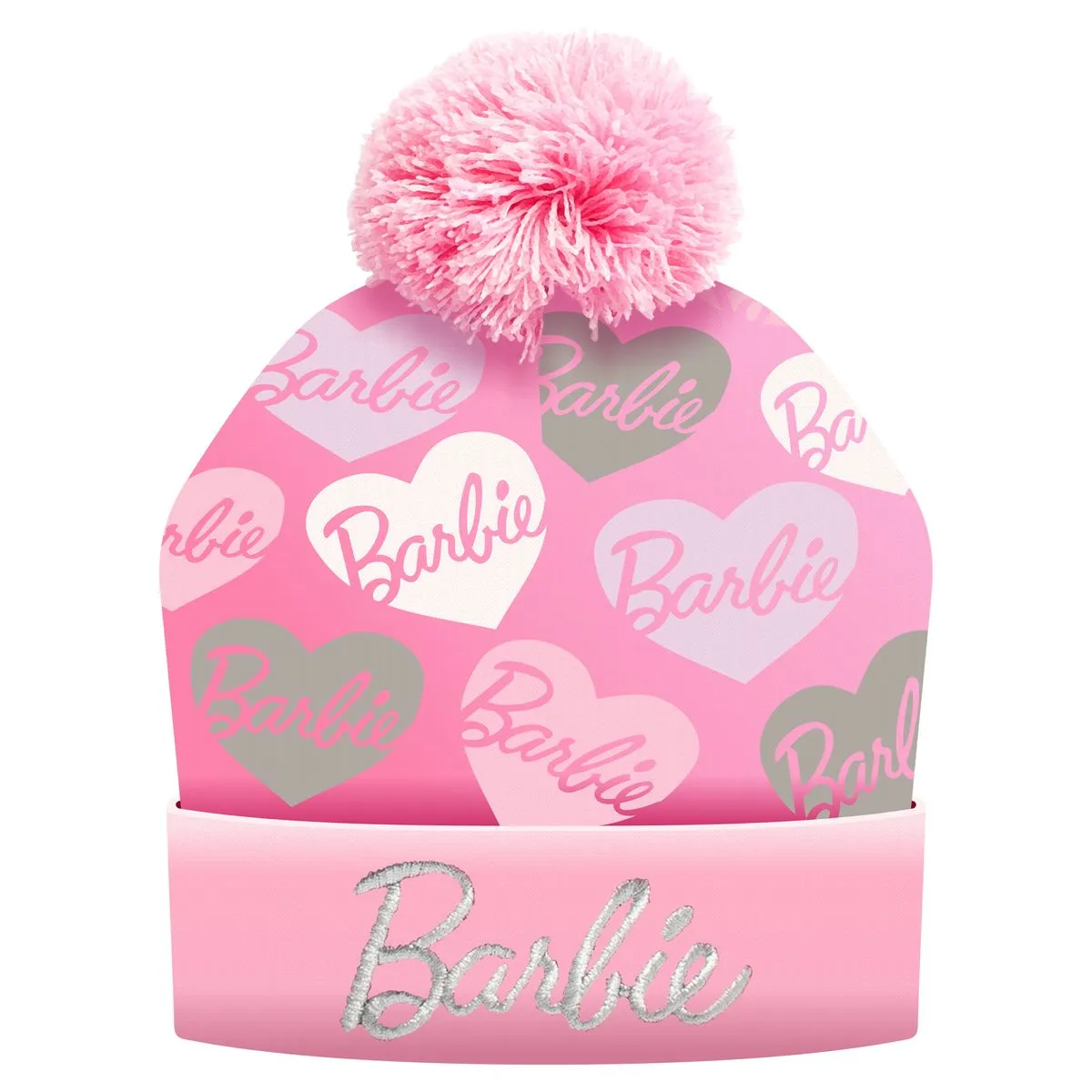 Barbie By MATTEL Girls Kids Winter Fashion Beanie - Warm & Stylish Hat - Light Pink