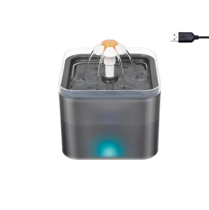 LED Intelligent Automatic Circulation Pet Water Dispenser 2L Gray