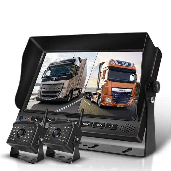 1080P Wireless Reversing System - 7-inch Screen, 2 Cameras, 800M Range 12-24V