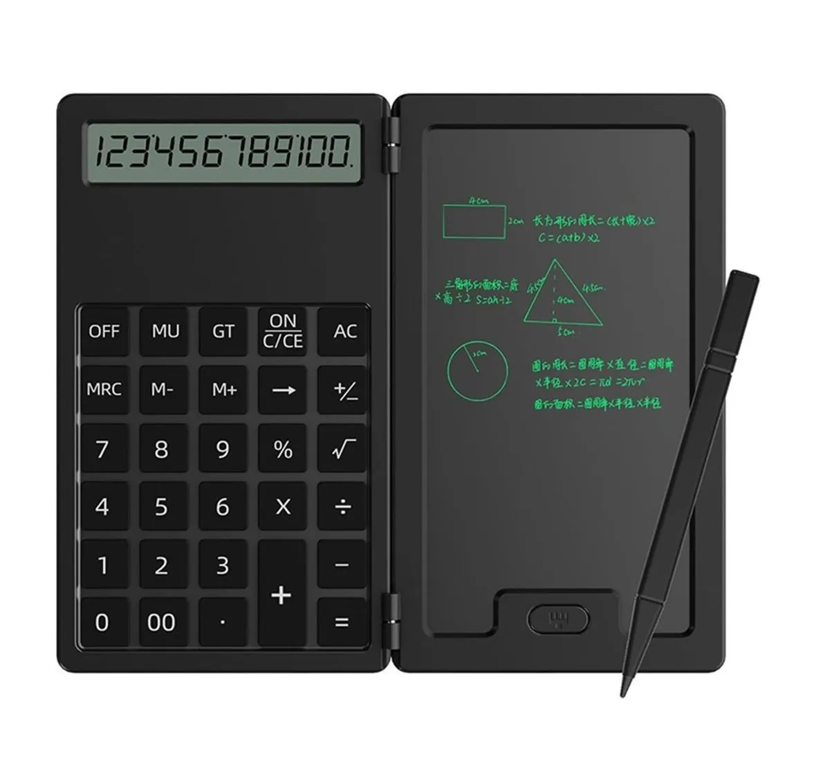 Mini Foldable 12-Digit Calculators with 5Inch LCD Notepad Writing Pad