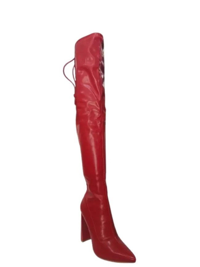 LaMara Paris Tomian Thigh High Pointy High 10.5cm Heel Boot Red