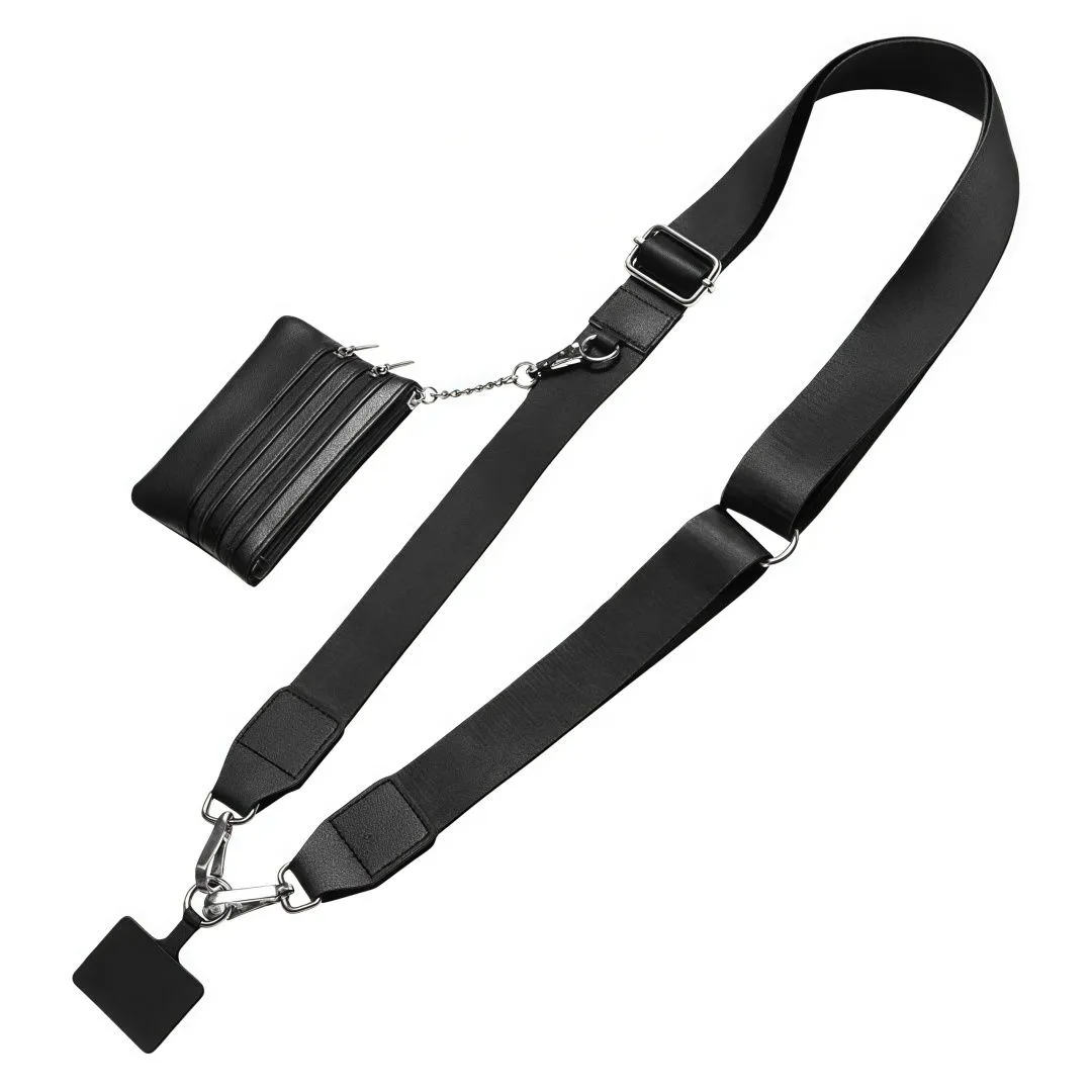 Adjustable Crossbody Cell Phone Lanyard W/Wallet Clip