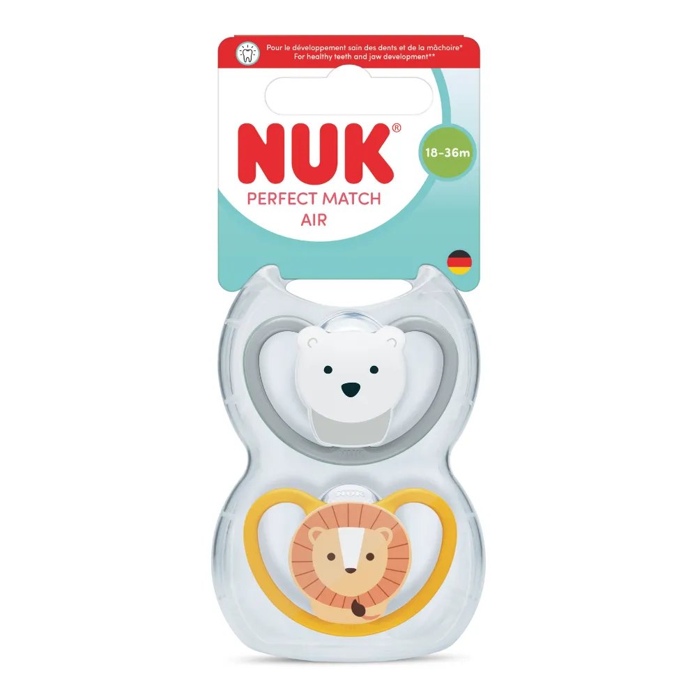 NUK Perfect Match Air Soother Lion and Polar bear 18-36 months