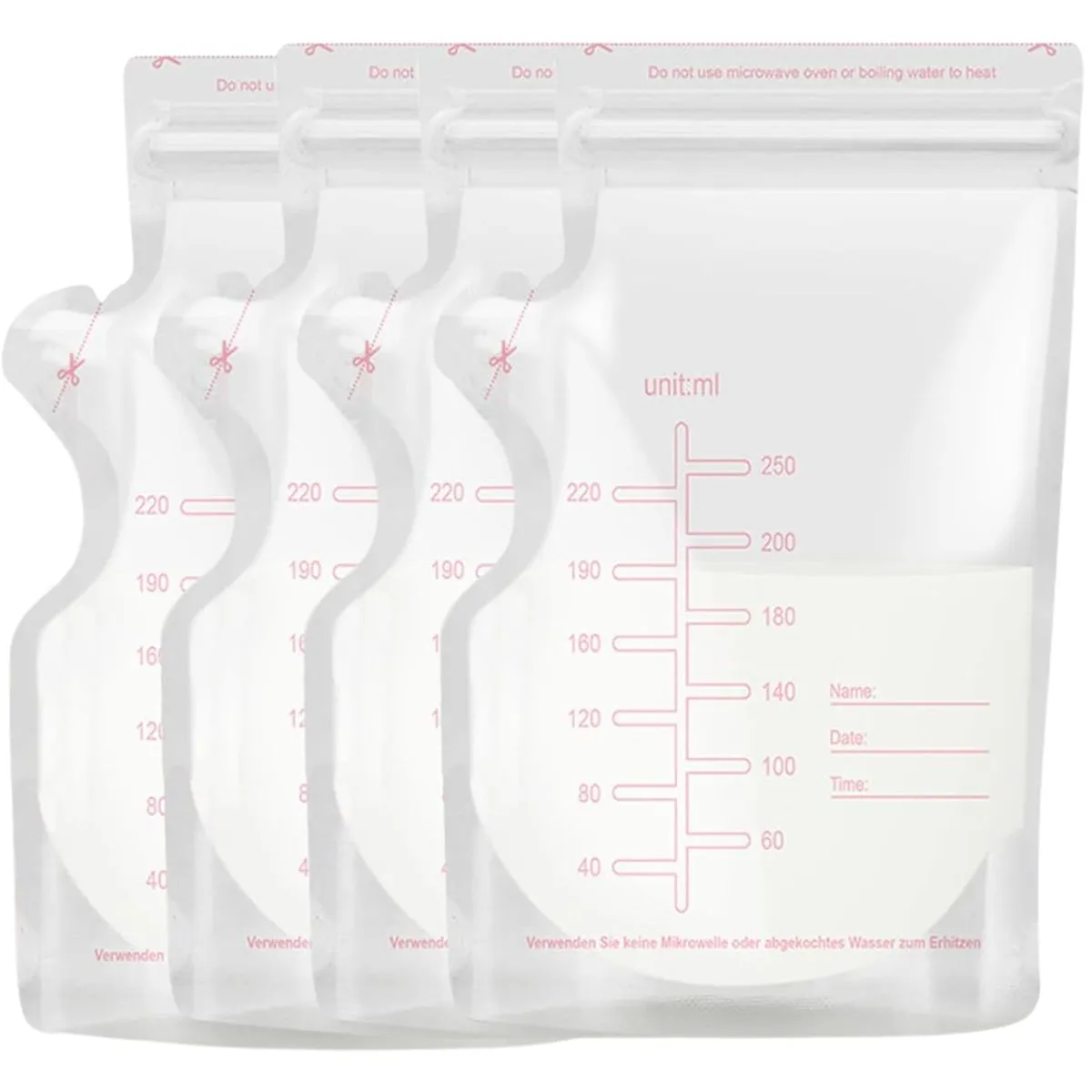 Bestby-100PCS 250ml Breast Milk Storage Bags with Double Leak Protection