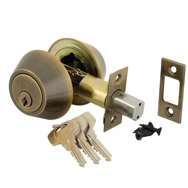 Yale Double Cylinder Deadbolt - Antique Brass