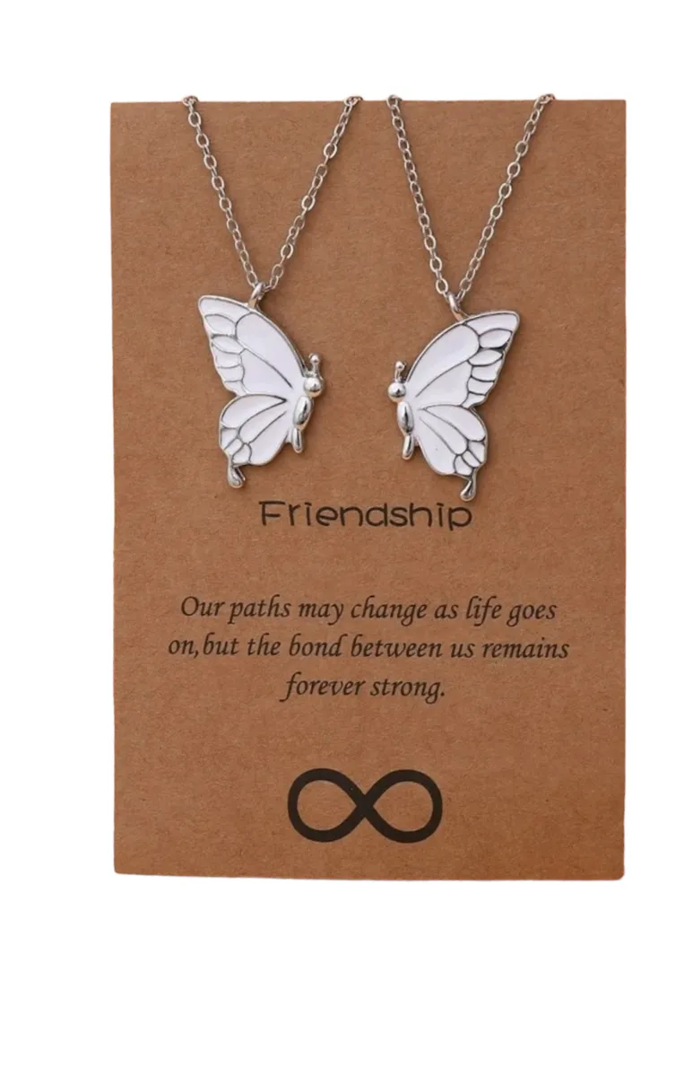 Butterfly Pendant Necklaces - Silver