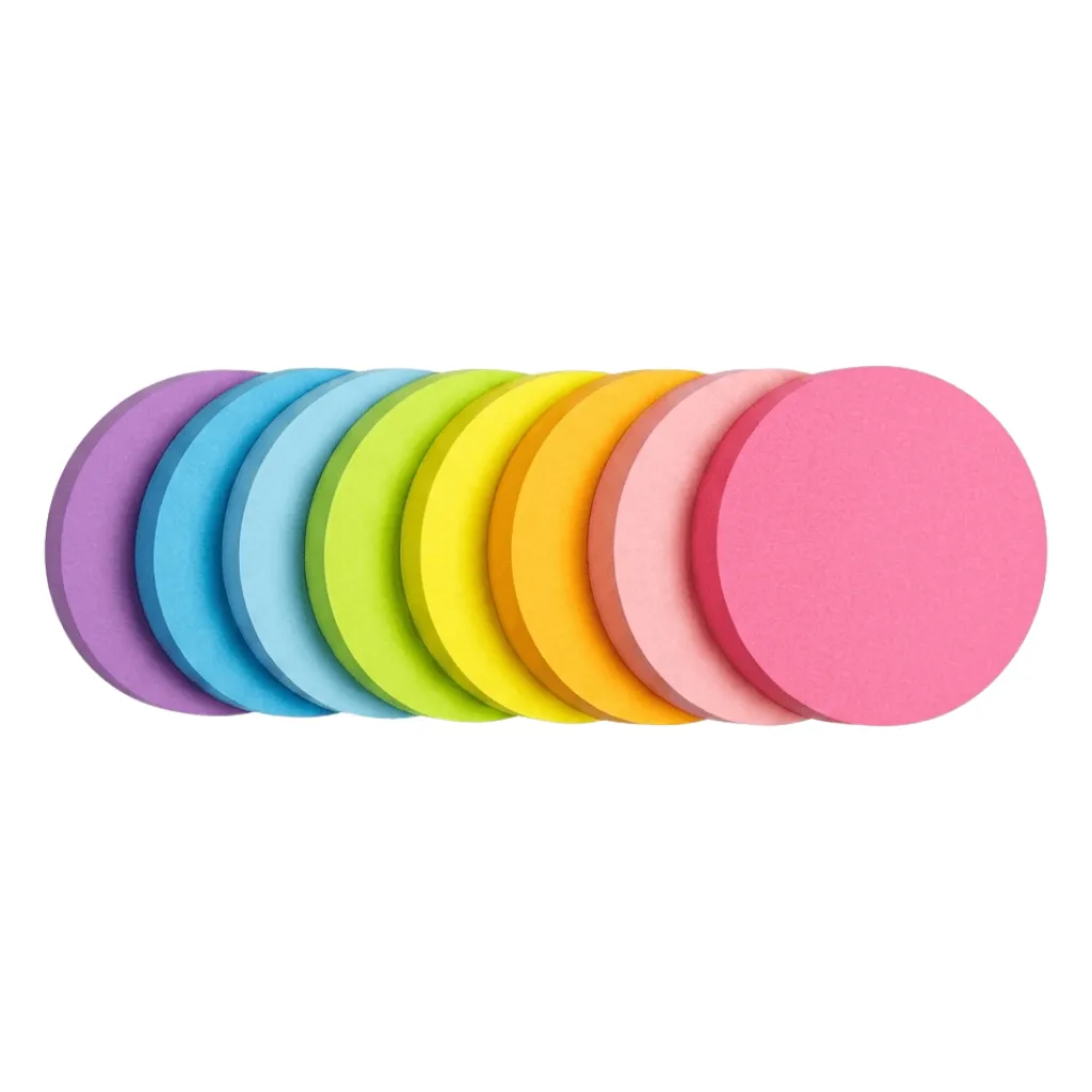 8 Piece - Round Self-Adhesive Sticky Notes - Multi-Colour