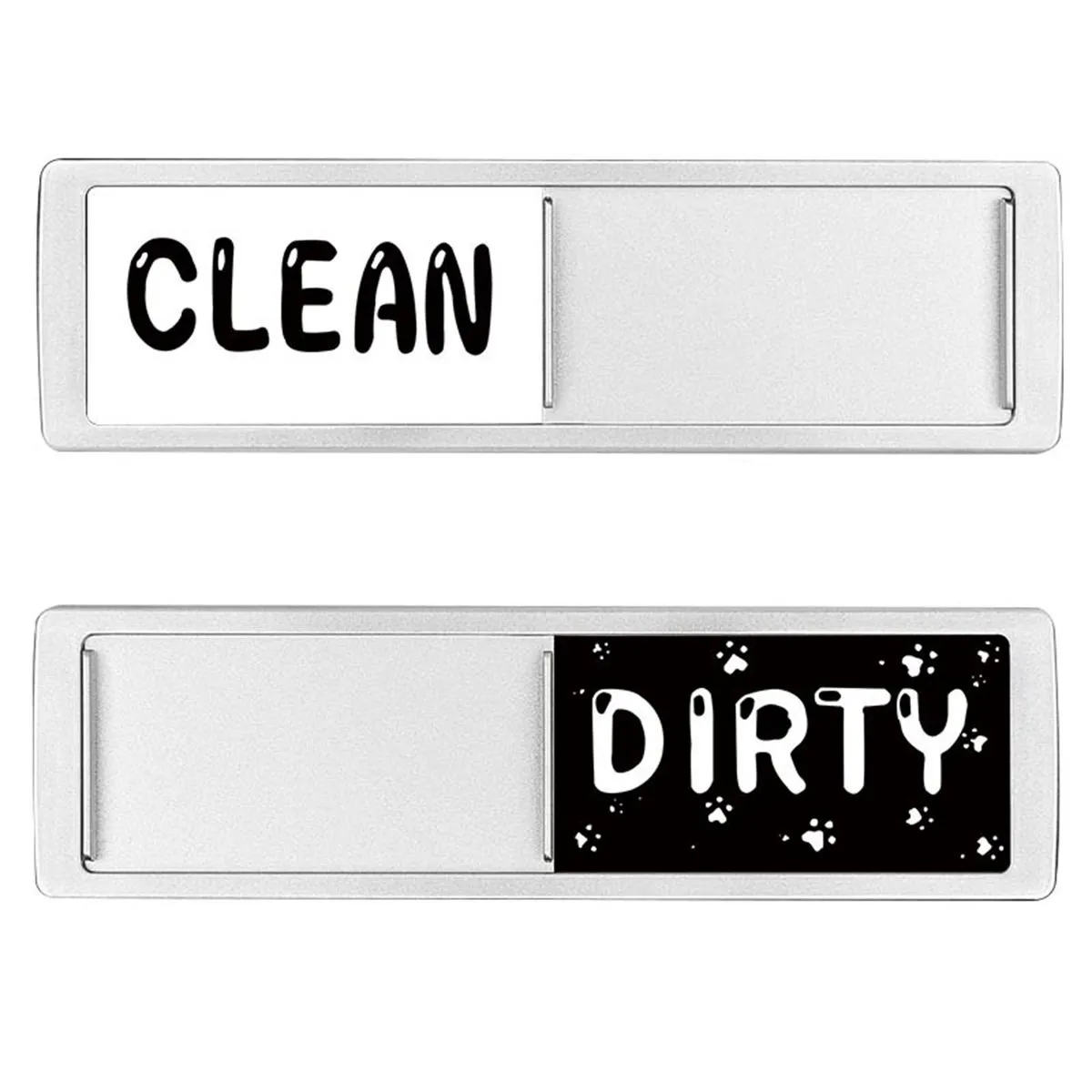 Slidable Dishwasher Magnet Sign-Includes Adhesive for Non-Magnetic Surfaces - Black