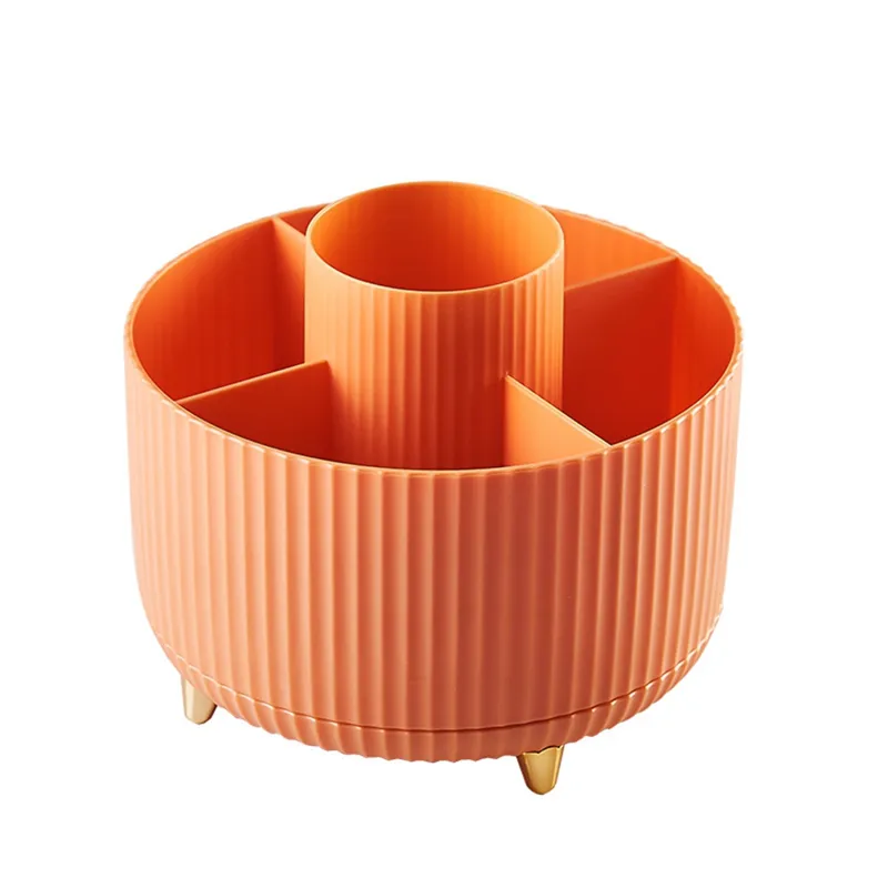 Desk Pencil Pen Holder 360 Rotating Pencil Organizers - Orange