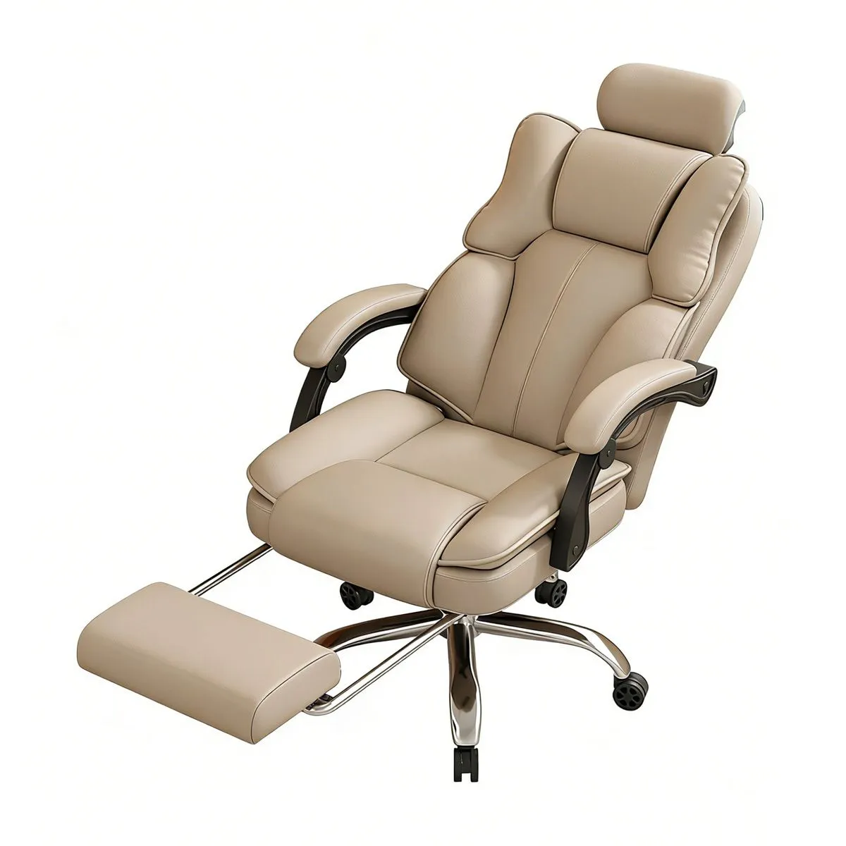 Ergonomic Gaming Chair with Footrest Adjustable Recliner Computer Chair - white