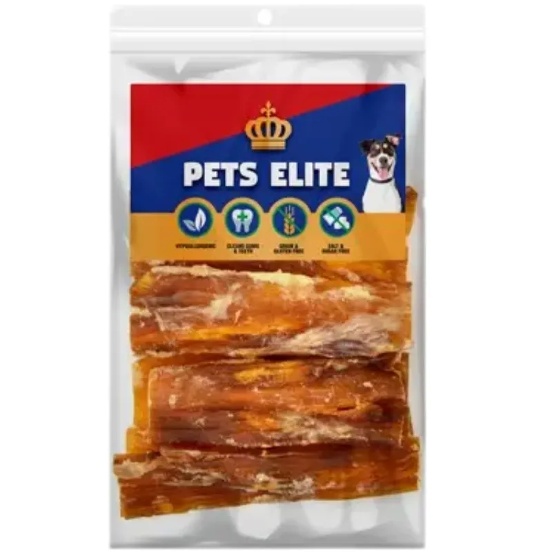 Pets Elite Beef Flats Dog Chew Pack of 10 Large - Beef Neck Sinew