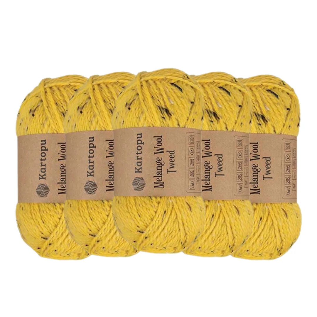 Kartopu - Melange Tweed (Pack of 5 x 100g) - Yellow - M1377