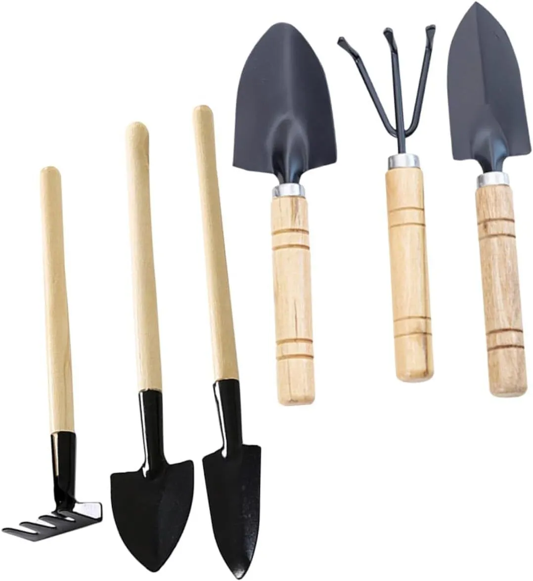 6-Piece Garden Tool Set for Planting Indoor and Outdoor Plants Includes 3