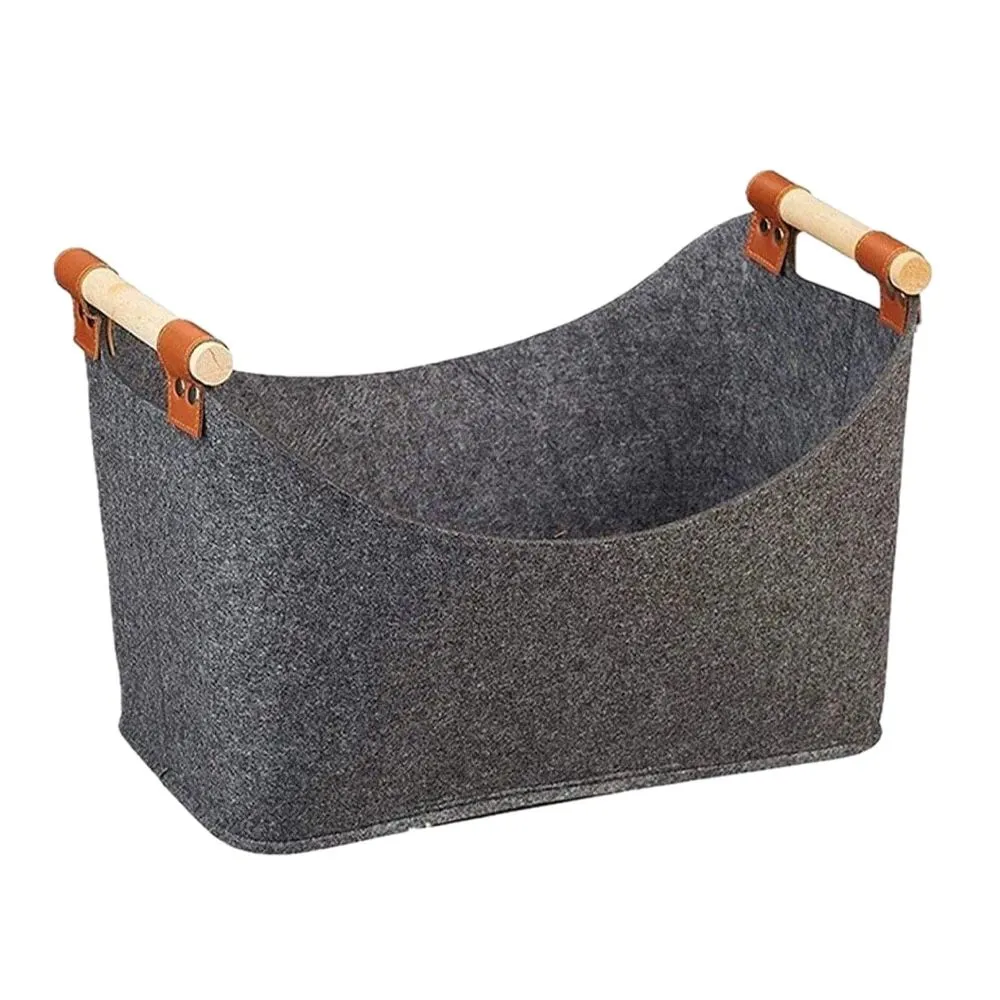 Camping Decor Freestanding Foldable Firewood Storage Basket - 55cm